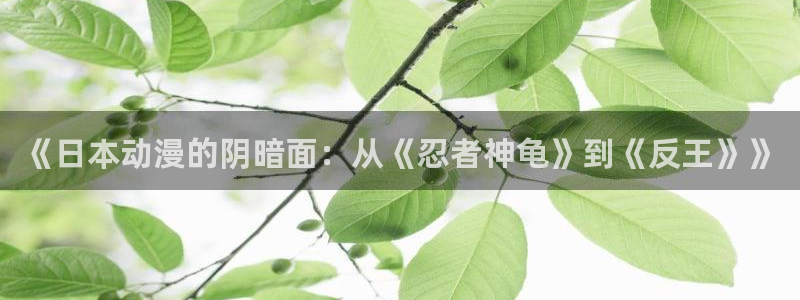 樱花动漫官网高清在线：《日本动漫的阴暗面：从《忍者神龟》到《反王》》